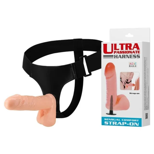 Страпон Ultra Passionate Harness Sensual Comfort, 17.5 см (телесный)
