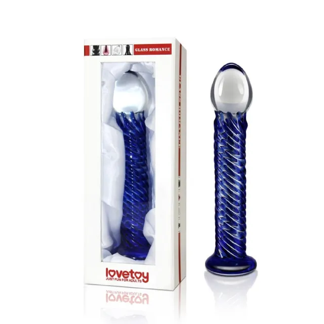 Фаллоимитатор LoveToy Glass Romance, 17 см (синий)