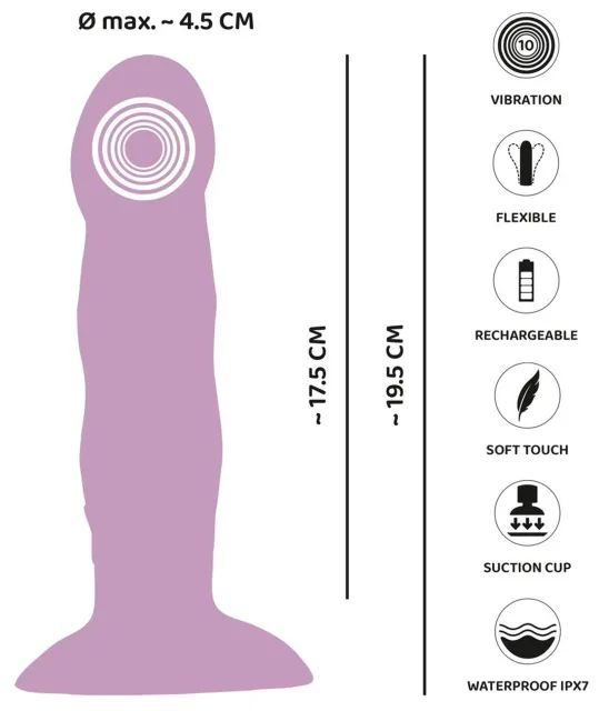 Вибратор You2Toys Heart Guy Purple, 19,5 см (фиолетовый)