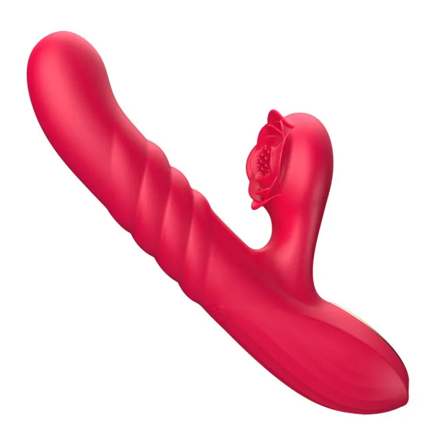 EROSPACE Sweet Play A2 - Wibrator królik, Czerwony, 23 cm