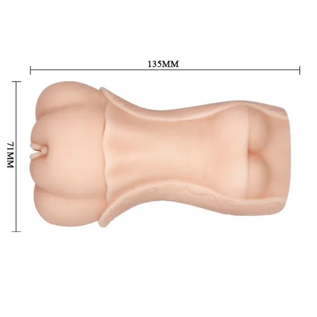 Crazy Bull 3D Vagina - Masturbator, W kolorze cielistym, 13.5 cm