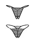 Комплект из 2 стрингов Obsessive Bianca, L/XL (черный)