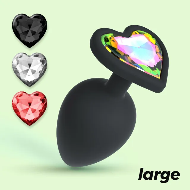 Анальная пробка Crushious Cuore Regular L, 9.5 см (черный)