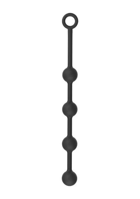 Hidden Desire Heavy Anal Balls - Łańcuszek analny, Czarny, 39 cm