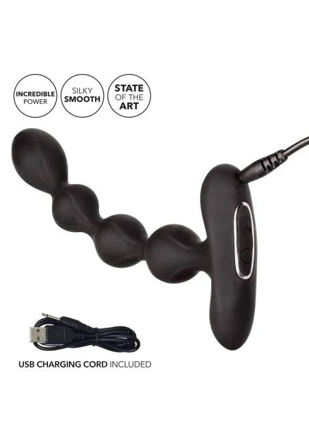 Анальні намиста з вібрацією CalExotics Eclipse Slender Beads, 17,8 см (чорний)