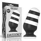 Анальная пробка LoveToy X-Missioner, 18 см (черно-белый)