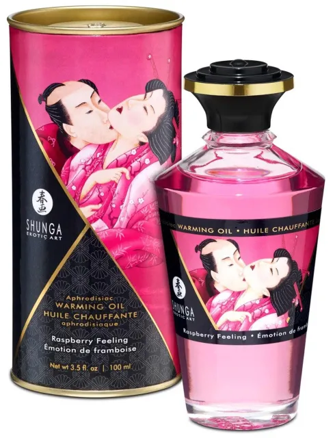 Зігрівальна масажна олія Shunga Aphrodisiac малина, 100 мл