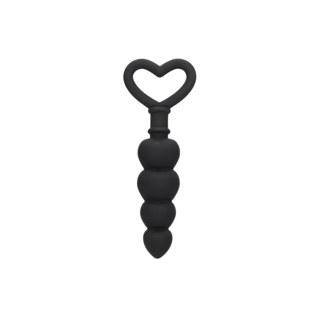 Ouch Love Beads - Korek analny, Czarny, 15, 3 cm