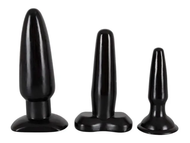 Набор анальных пробок Orion Liquorice Dip Plugs, 3 шт (чёрный)