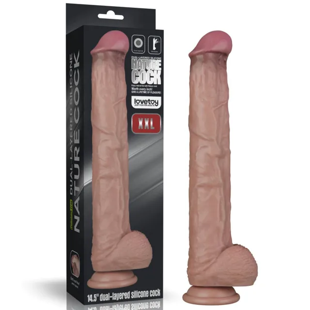 Фаллоимитатор Dual-Layered Silicone Nature Cock 14.5'', 37.5 см (коричневый)