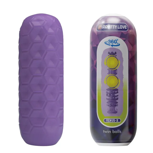 Pretty Love Venus-X Twin Balls - Masturbator, Fioletowy, 18 cm