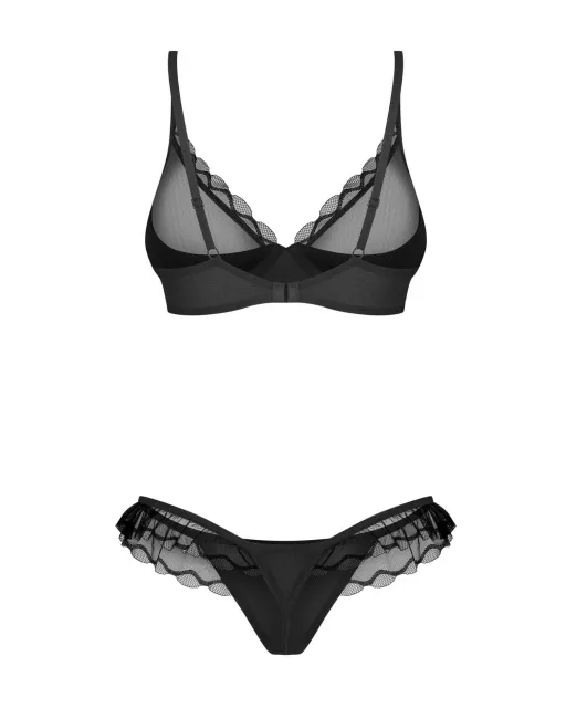 Комплект белья Obsessive Stelisa, L/XL (черный)