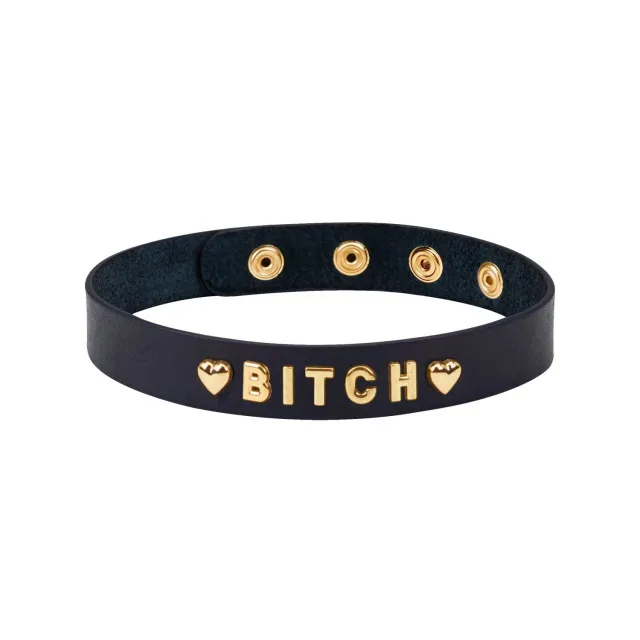 Чокер Liebe Seele Gold Word Bitch, регульований (чорний)
