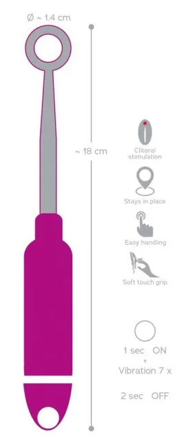 You2Toys Clit Stimulation Loop - Wibrator łechtaczkowy, Różowy, 17.9 cm