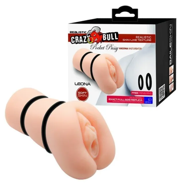Мастурбатор Baile Crazy Bull Leona Pocket Pussy (телесный)