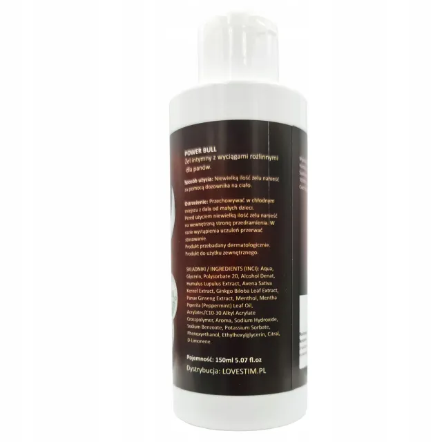 LoveStim Power Bull - Żel na erekcję, 150 ml