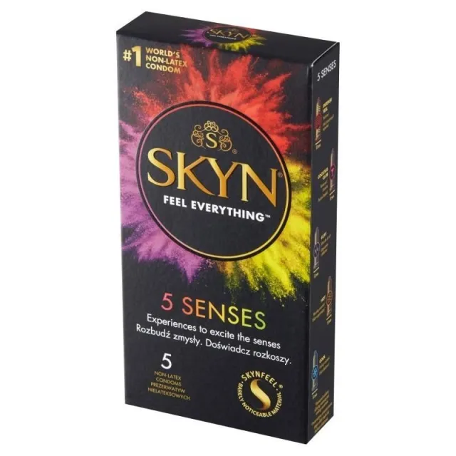 SKYN 5 Senses - Prezerwatywy, Przezroczysty, 18 cm