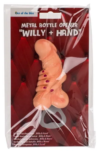 Grajmy razem Metal Bottle Opener Willy + Hand - Otwieracz, W kolorze cielistym, 13 cm