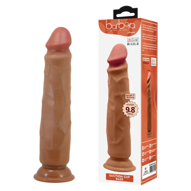 BAILE Barbara Soft Skin - Dildo, Brązowy, 25 cm