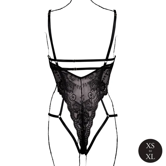 Боди Le Désir Lace Underwired Open Cup, One Size (черный)