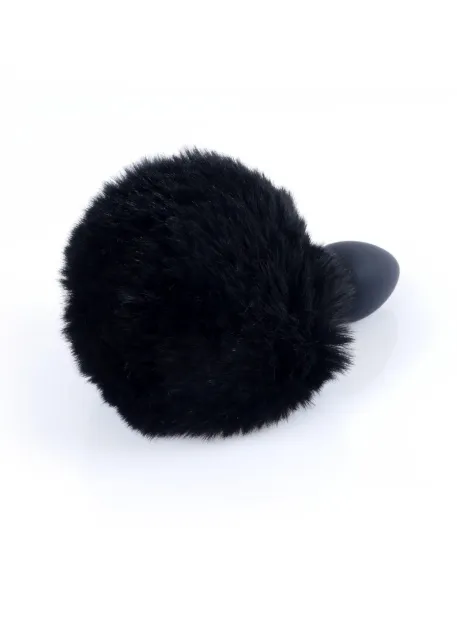 Анальная пробка Boss Jewellery Silicon Bunny Tail, 6,5 см (черный)