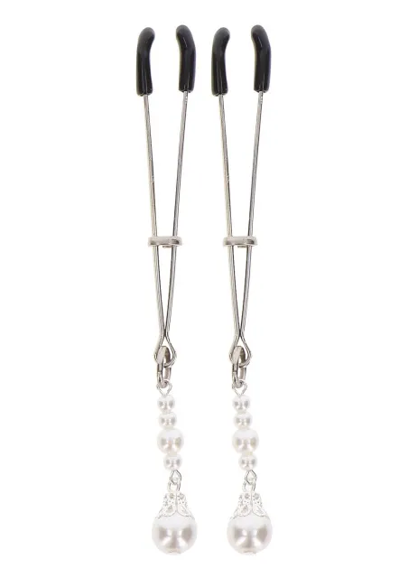Затискачі для сосків Taboom Tweezers With Pearls Silver (сріблястий)
