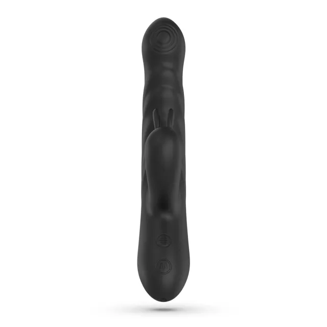 Вібратор-кролик Crushious Lapin Thrusting, 21.5 см (чорний)