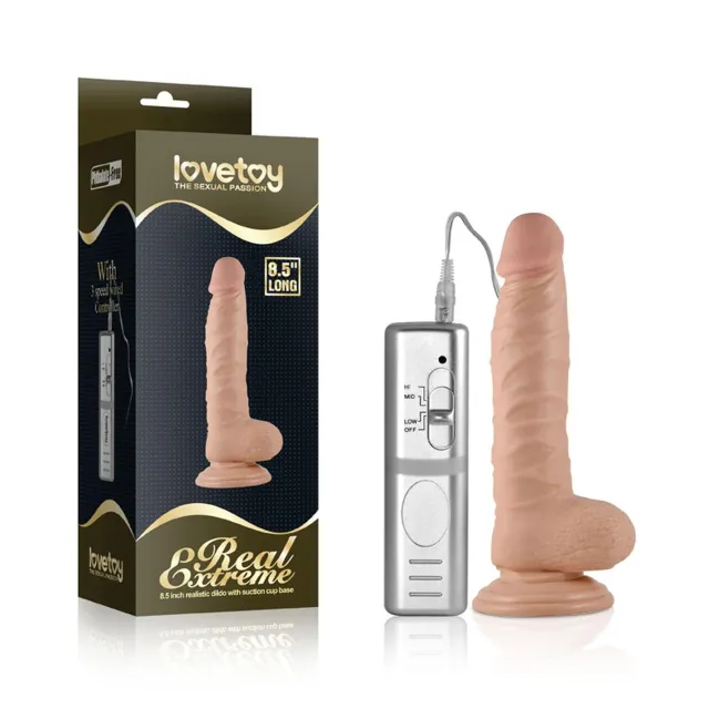 Фаллоимитатор с вибрацией Lovetoy Real Extreme, 22 см (телесный)