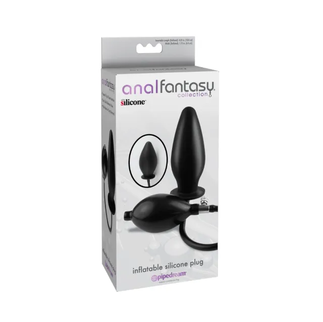 Анальная пробка Pipedream Inflatable Silicone Plug, 12 см (черный)