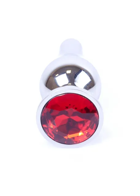 Анальная пробка B-Series HeavyFun Jewellery Silver Plug, 9.5 см (красный)