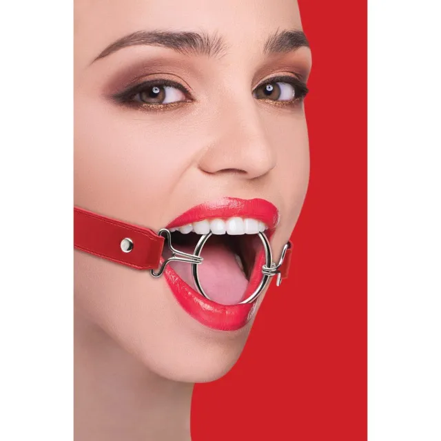 Ouch Ring Gag XL - Knebel z kulką, Czerwony, One size