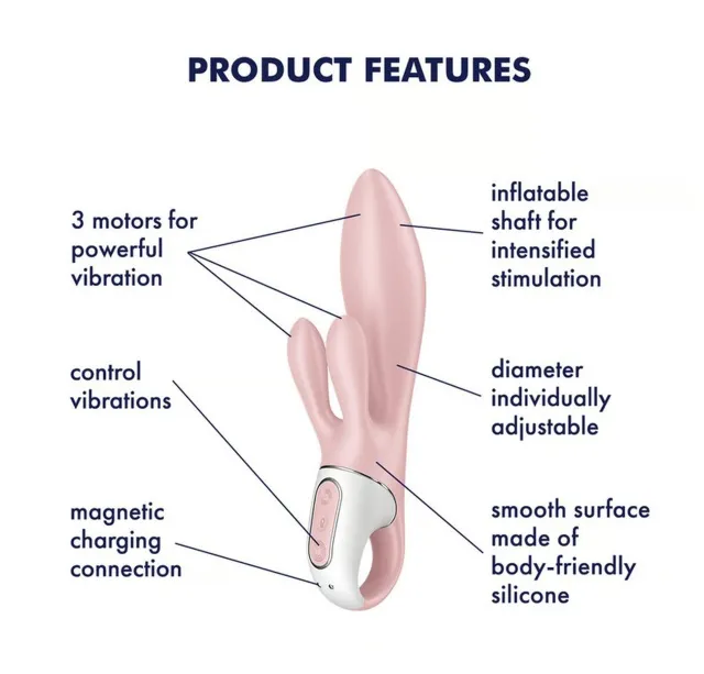 Вибратор-кролик Satisfyer Air Pump Bunny 3, 21 см (светло-розовый)