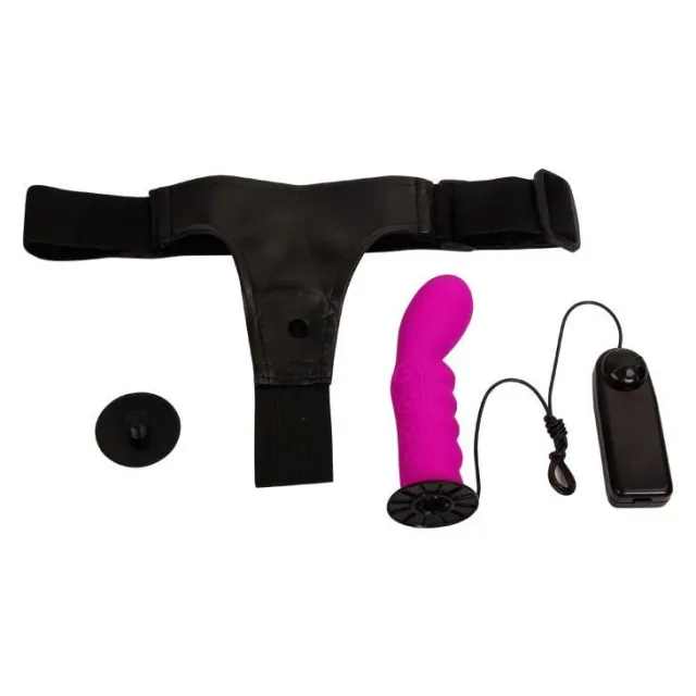 BAILE Ultra Harness - Damski strapon z wibracjami, Fioletowy, 15, 5 cm