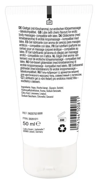 Lick it! Wild Cherry - Żel lubrykujący do masażu, Wiśnia, 50 ml