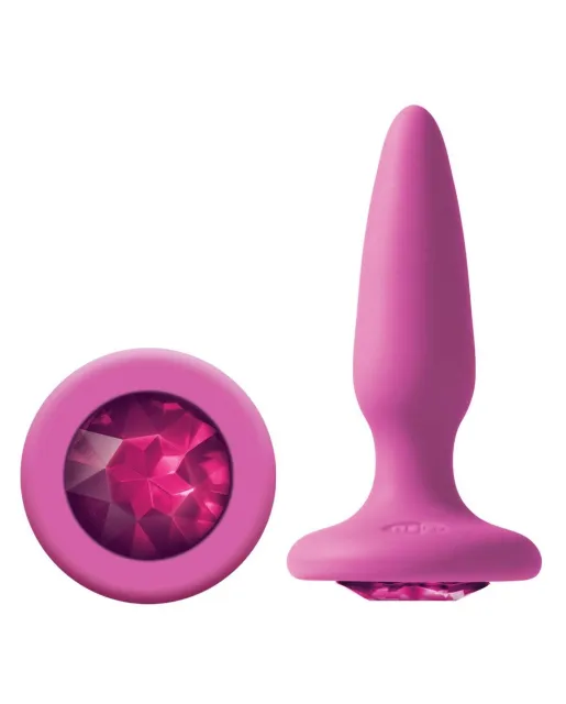 Анальна пробка Glams Mini Rainbow Gem, 8.5 см (рожевий)