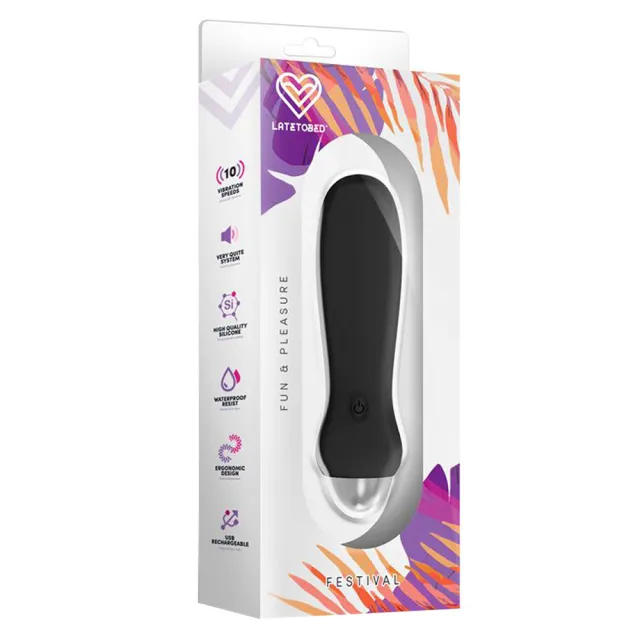 Вибратор Festival Luxo Black, 12 см (черный)