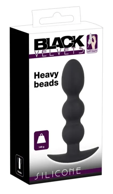 Анальная пробка Orion Black Velvets Heavy Beads, 13,3 см (черный)