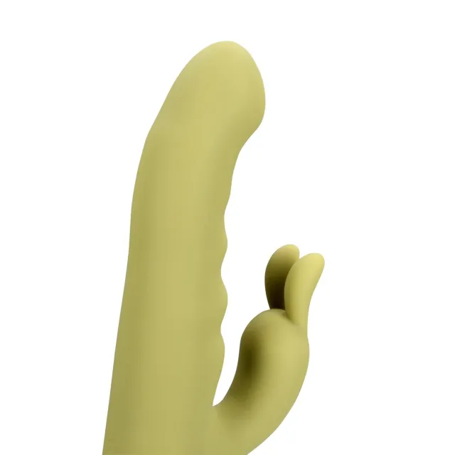 Вібратор-кролик Loveline Ultra Soft Silicone Rotating (зелений)