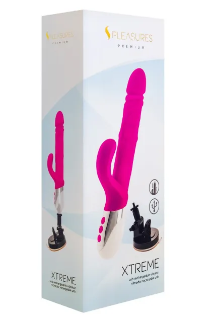 Вибратор-кролик Pleasures Premium Xtreme, 27,5 см (розовый)