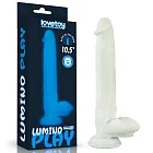Неоновый фаллоимитатор LoveToy Lumino Play, 26,9 см (голубой)