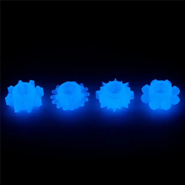 Набір ерекційних кілець Lumino Play Penis Ring, 4 шт (блакитний)