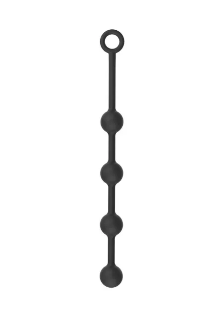 Hidden Desire Heavy Anal Balls - Łańcuszek analny, Czarny, 34.5 cm