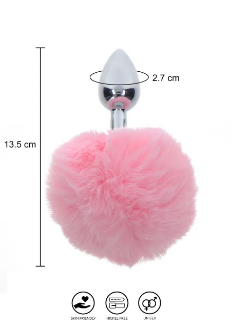 Анальная пробка с хвостиком Taboom Bunnytail Buttplug, 13,5 см (розовый)