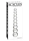 Стеклянное дилдо шариковое Icicles No.2, 21,5 см (прозрачный)