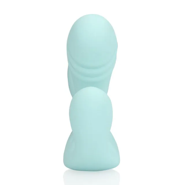 Вібратор Shots Three-In-One Liquid Silicone Vibrator, 11.4 см (блакитний)