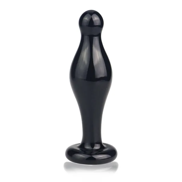 Анальная пробка Love Toy Glass Romance Just Fun 4.5", 11.3 см (черный)