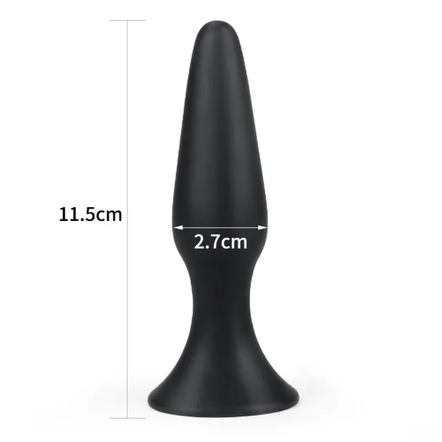Анальна пробка LoveToy Lure Me Butt Plug Slim, 11.5 см (чорний)