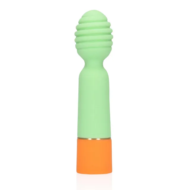 Вибратор Loveline Ribbed Mini, 12 см (зеленый)