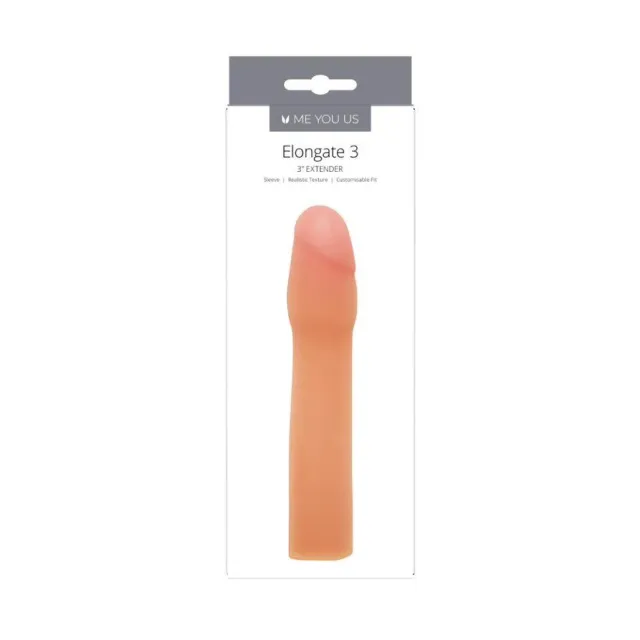 Насадка на пеніс Me You Us Elongate 3, 17.5 см (тілесний)