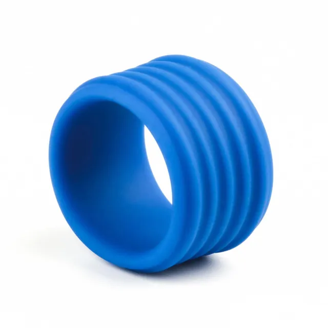Lovetoy Pinnacle Pro Deep Rib Grip Ring - Pierścień erekcyjny, Niebieski, 4.5 cm